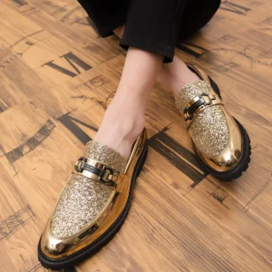 Trump Loafers Gold Luxury footwear 2024