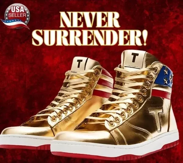 Trump Sneakers- Never Surrender High Tops (Gold)